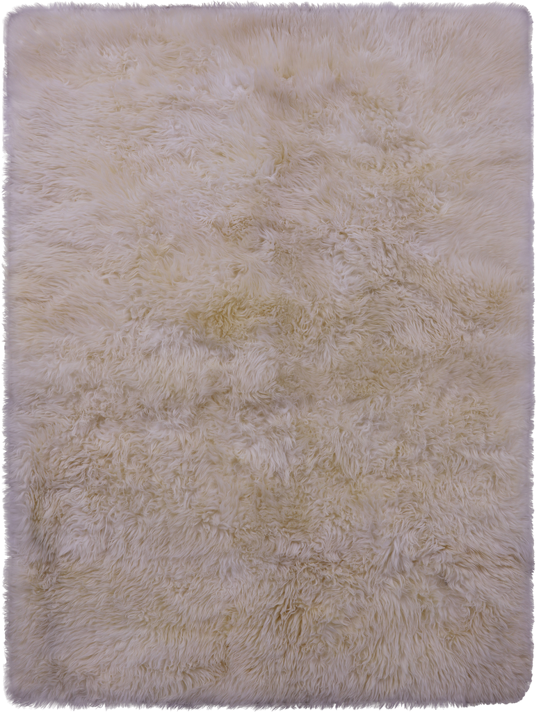 100% Natural New Zealand Sheepskin Ivory 5' 3" X 6' 9"