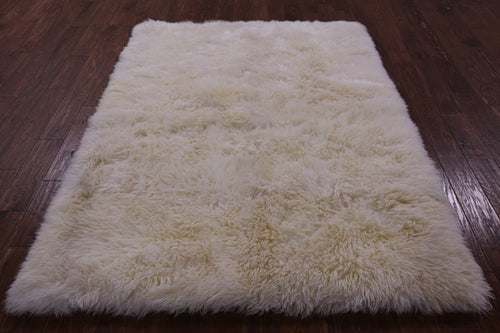 100% Natural New Zealand Sheepskin Ivory 5' 3