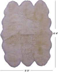 Thumbnail for 100% Natural New Zealand Sheepskin Ivory 5' 0