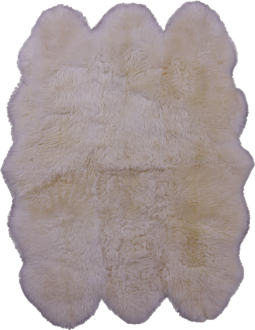 100% Natural New Zealand Sheepskin Ivory 5' 0