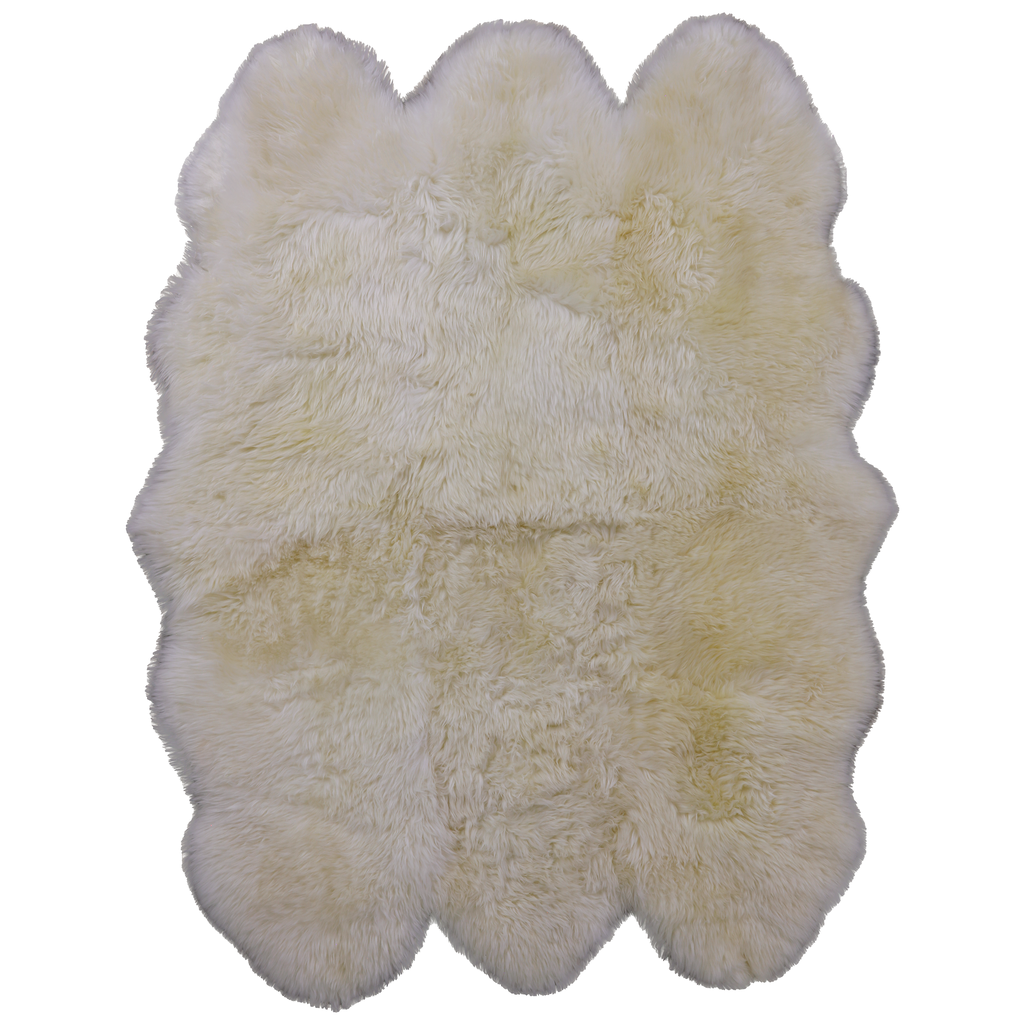 100% Natural New Zealand Sheepskin Ivory 5' 0" X 6' 0"