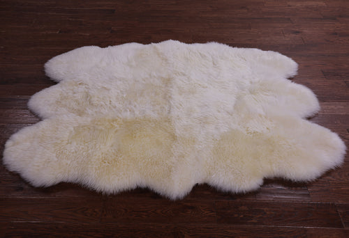 100% Natural New Zealand Sheepskin Ivory 5' 0