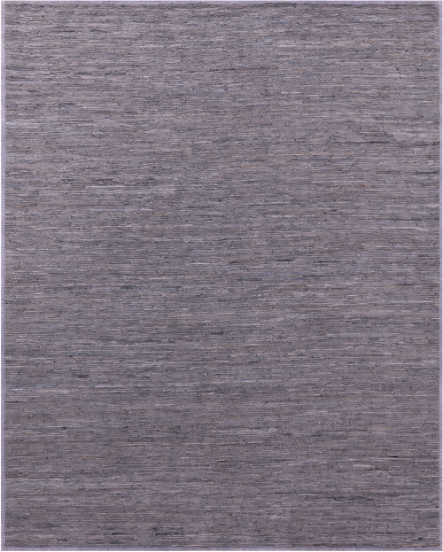 Silver Leather Area Rug - 8' 0
