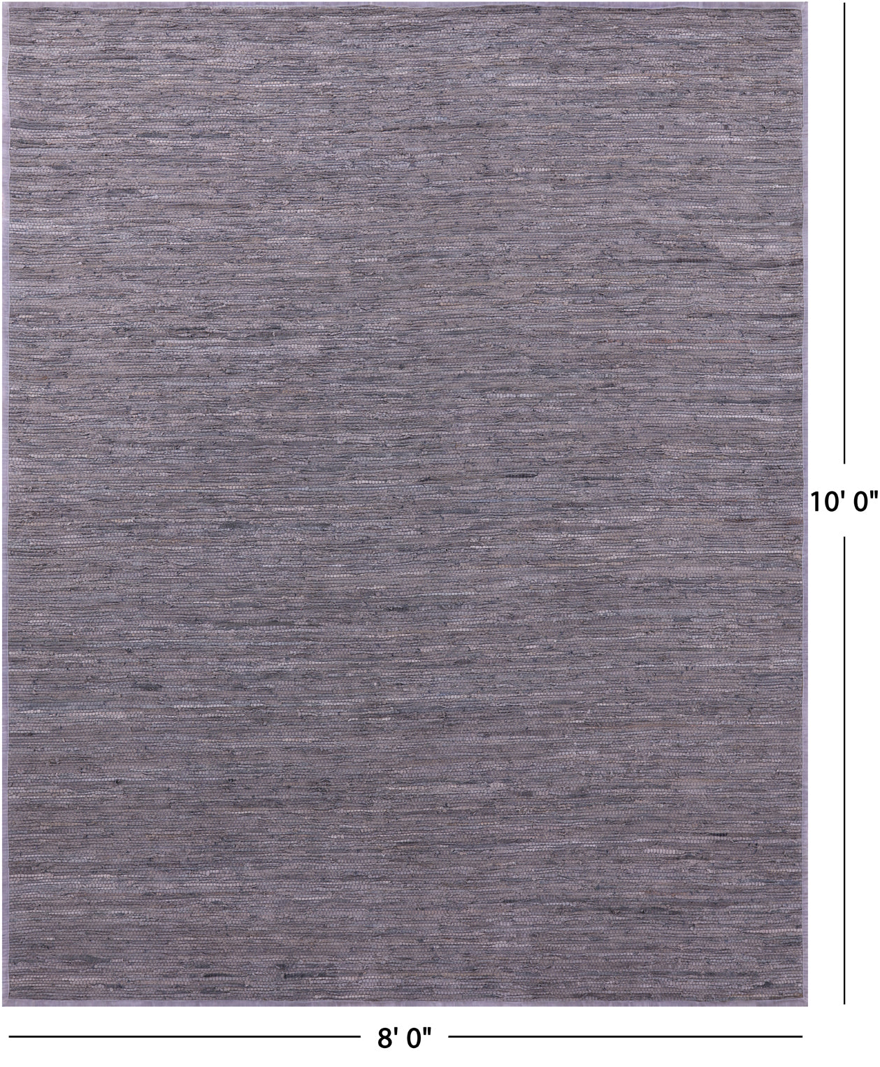 Silver Leather Area Rug - 8' 0" x 10' 0"