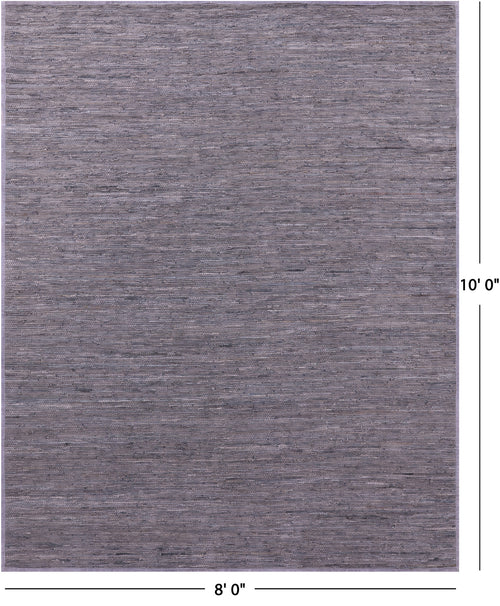 Silver Leather Area Rug - 8' 0
