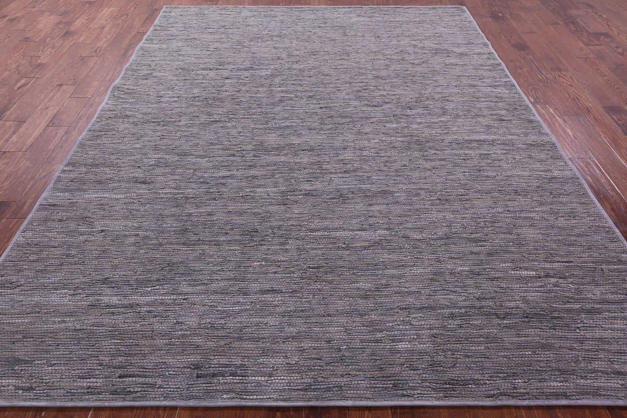 Silver Leather Area Rug - 8' 0" x 10' 0"