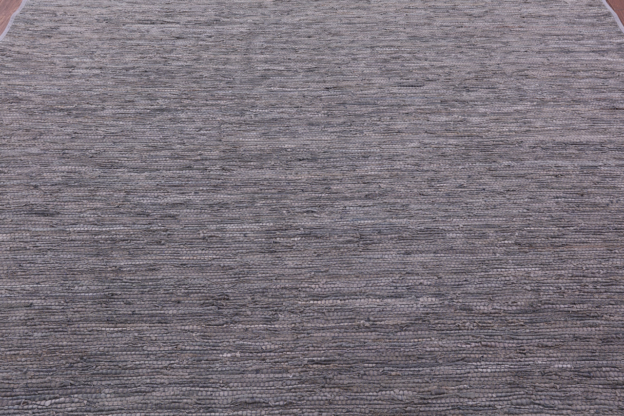 Silver Leather Area Rug - 8' 0" x 10' 0"
