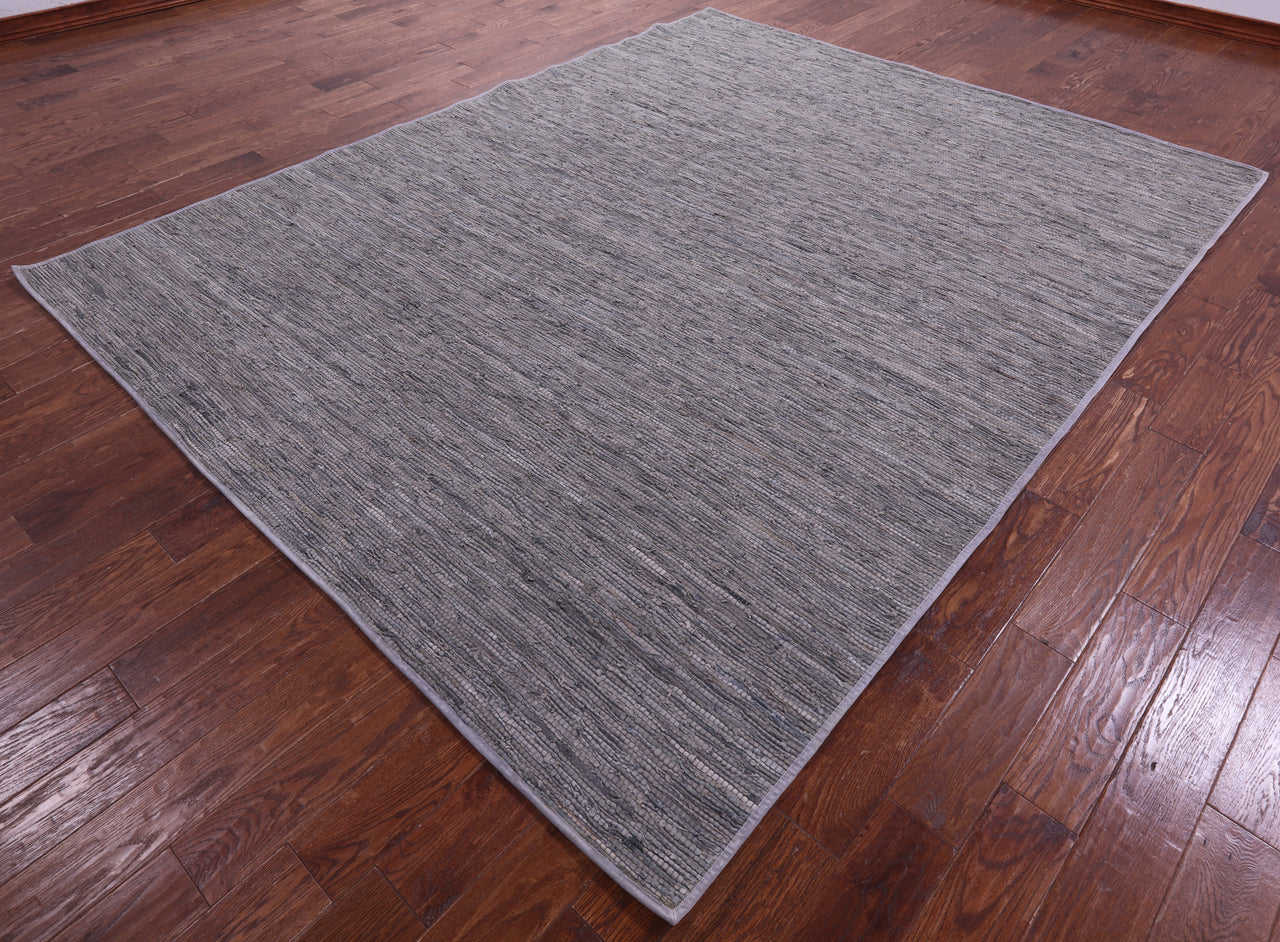 Silver Leather Area Rug - 8' 0" x 10' 0"