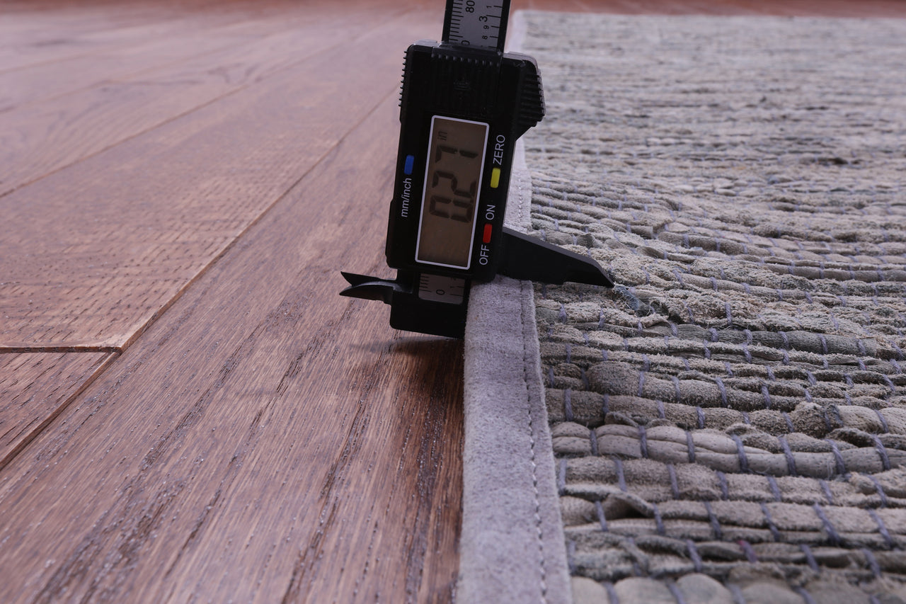 Silver Leather Area Rug - 8' 0" x 10' 0"