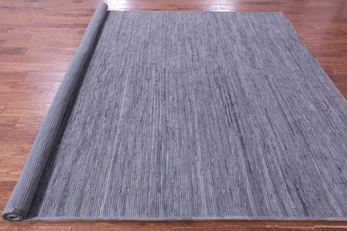 Indigo Blue Leather Area Rug - 8' 0