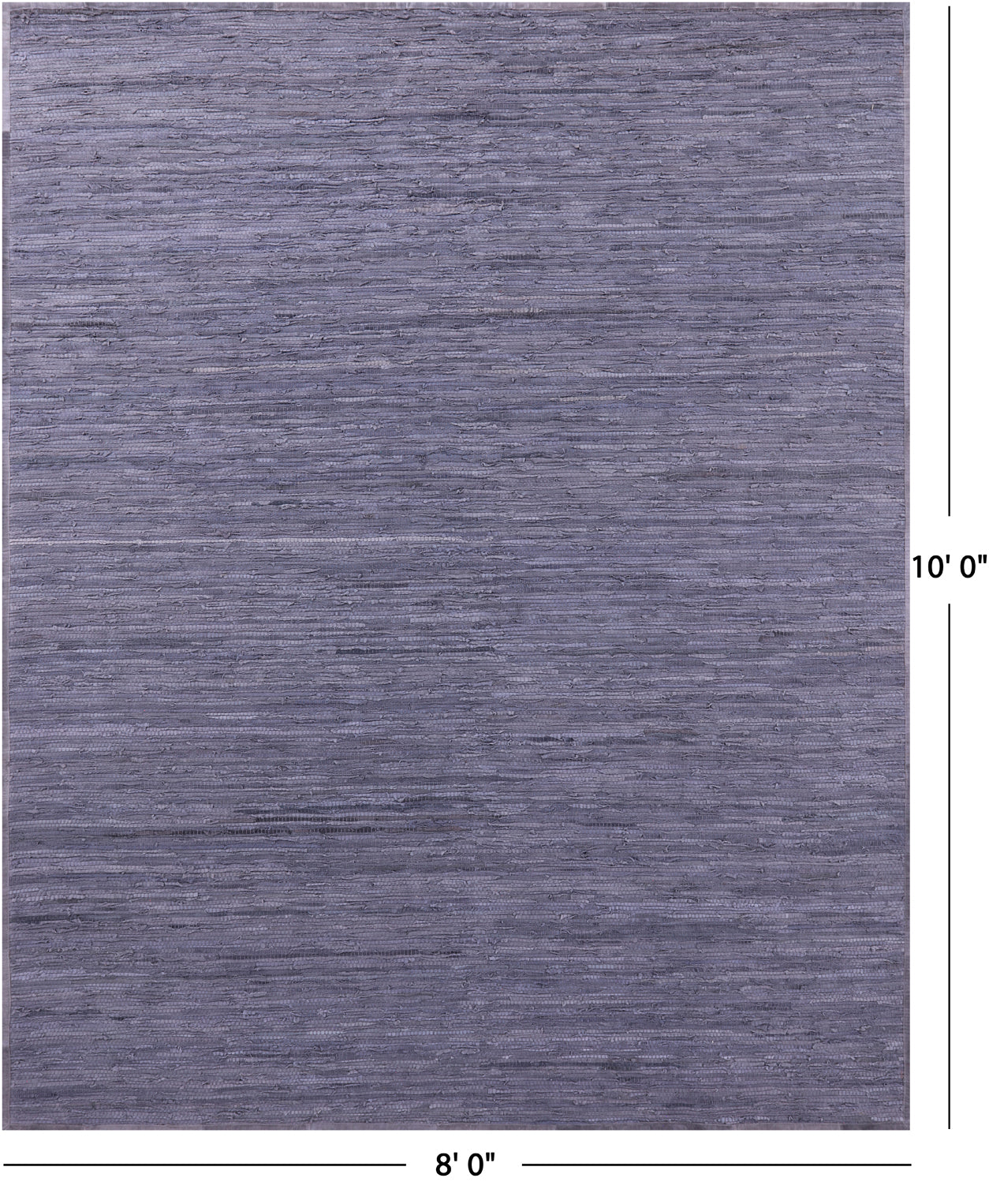 Indigo Blue Leather Area Rug - 8' 0" x 10' 0"