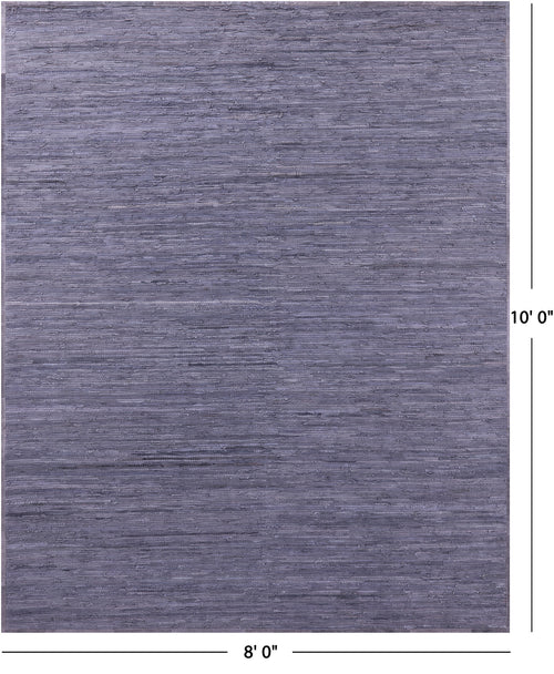 Indigo Blue Leather Area Rug - 8' 0