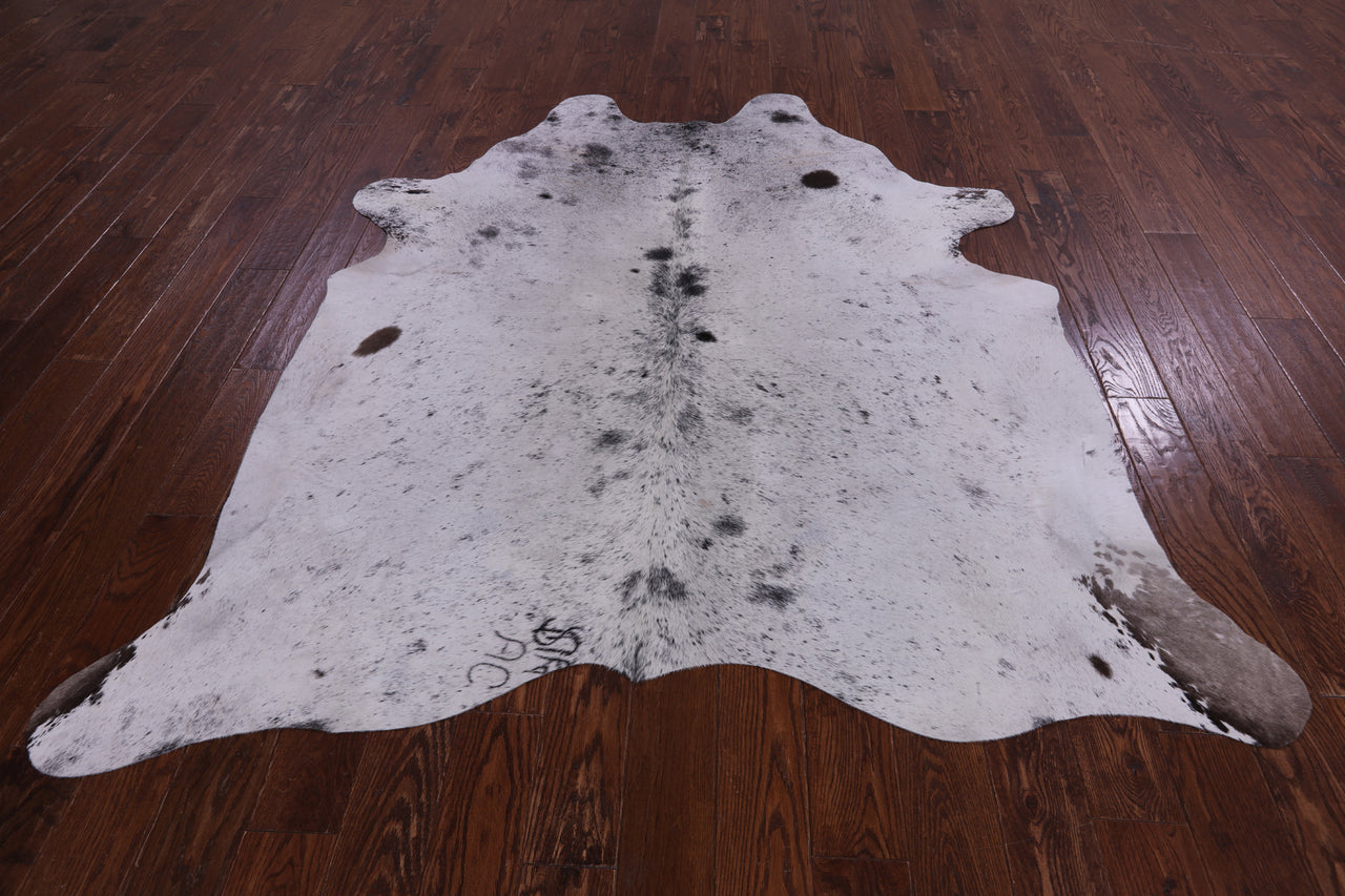 SUPER SALE Brown Salt & Pepper Natural Cowhide Rug - X-Large 7' 2"H x 6' 3"W