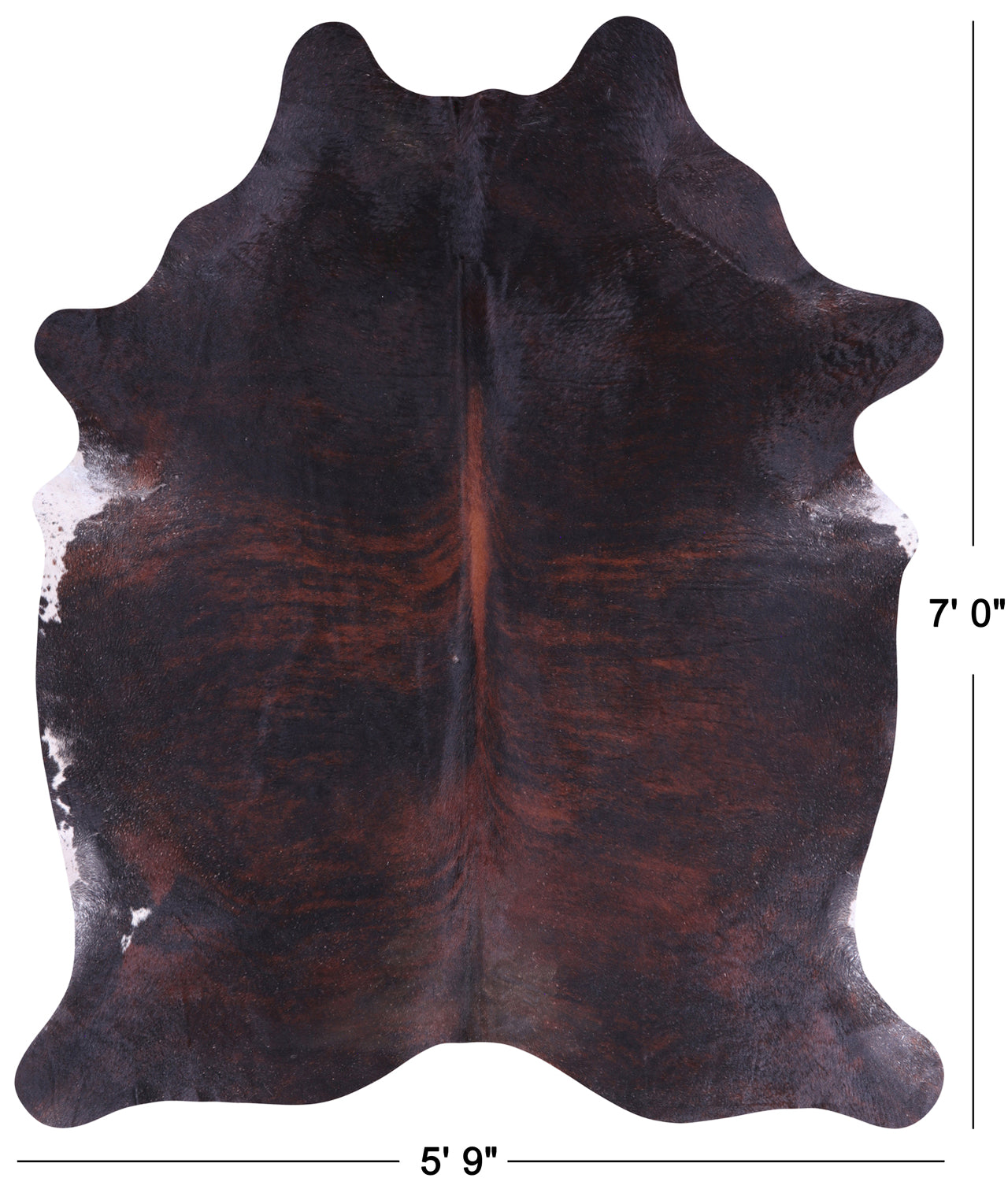SUPER SALE Dark Brindle Natural Cowhide Rug - X-Large 7' 0"H x 5' 9"W
