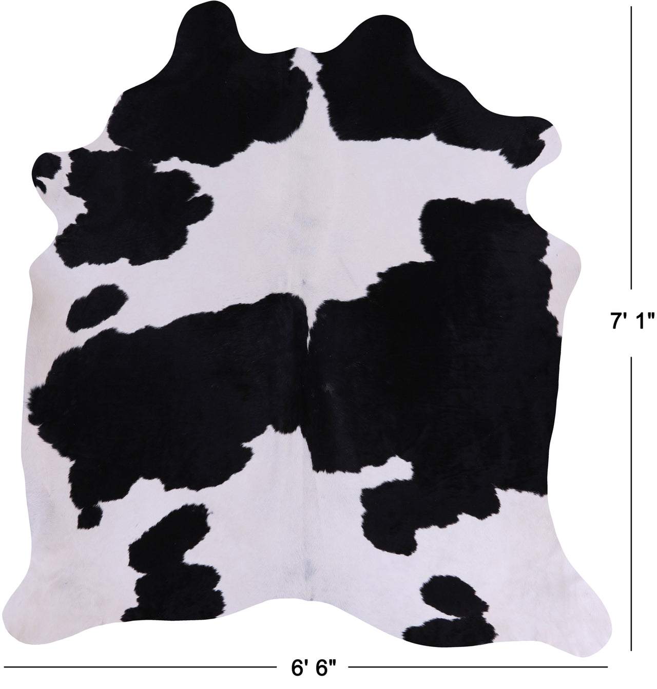 SUPER SALE Black & White Natural Cowhide Rug - X-Large 7' 1"H x 6' 6"W