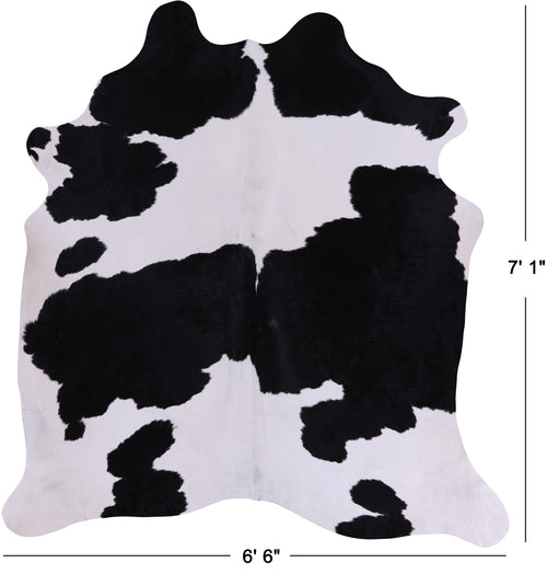 SUPER SALE Black & White Natural Cowhide Rug - X-Large 7' 1