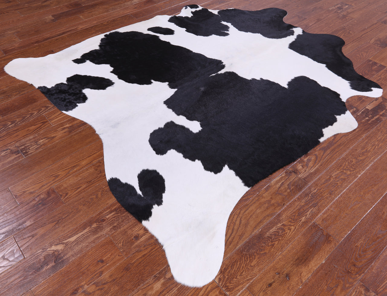 SUPER SALE Black & White Natural Cowhide Rug - X-Large 7' 1"H x 6' 6"W