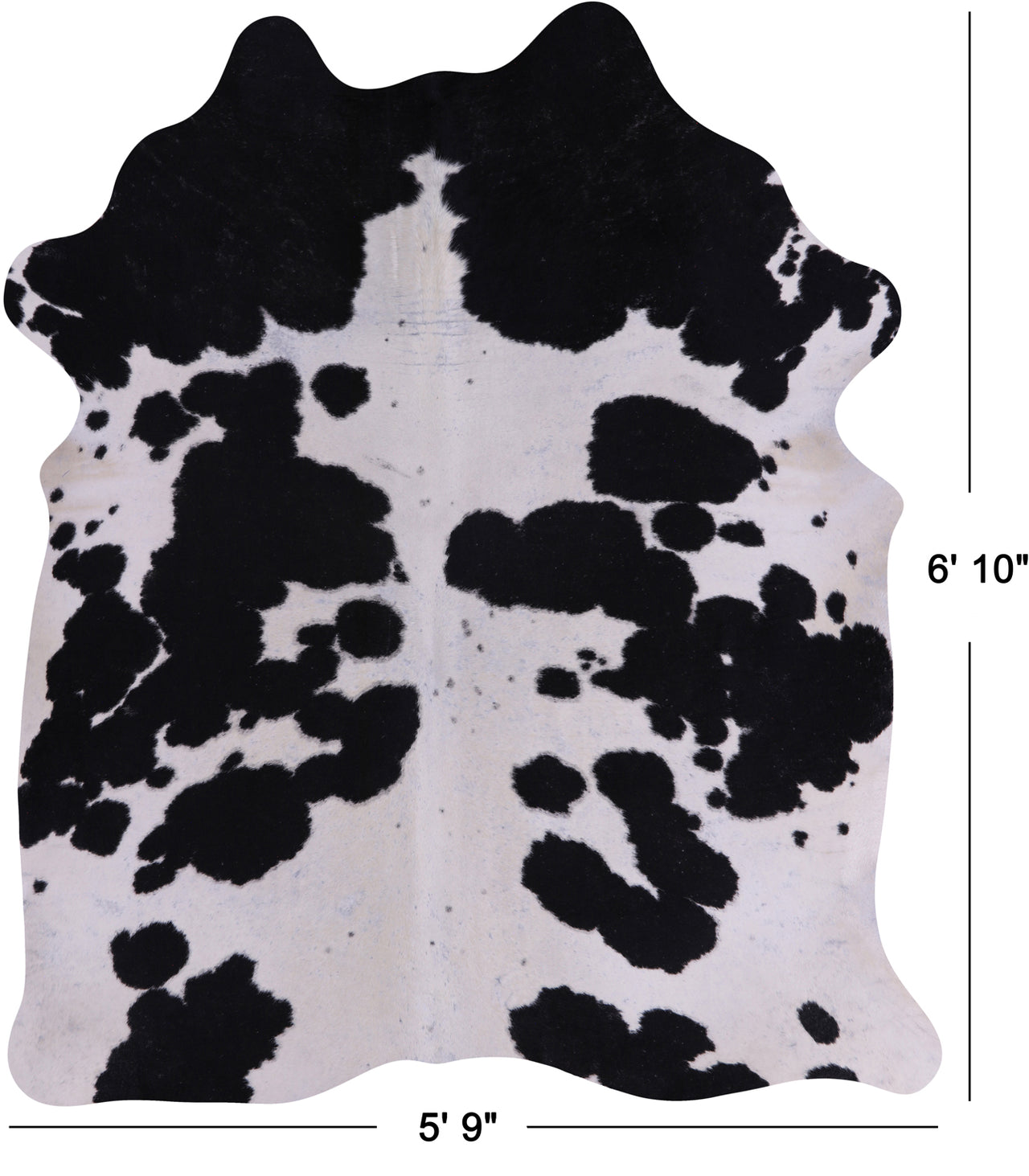 SUPER SALE Black & White Natural Cowhide Rug - X-Large 6' 10"H x 5' 9"W