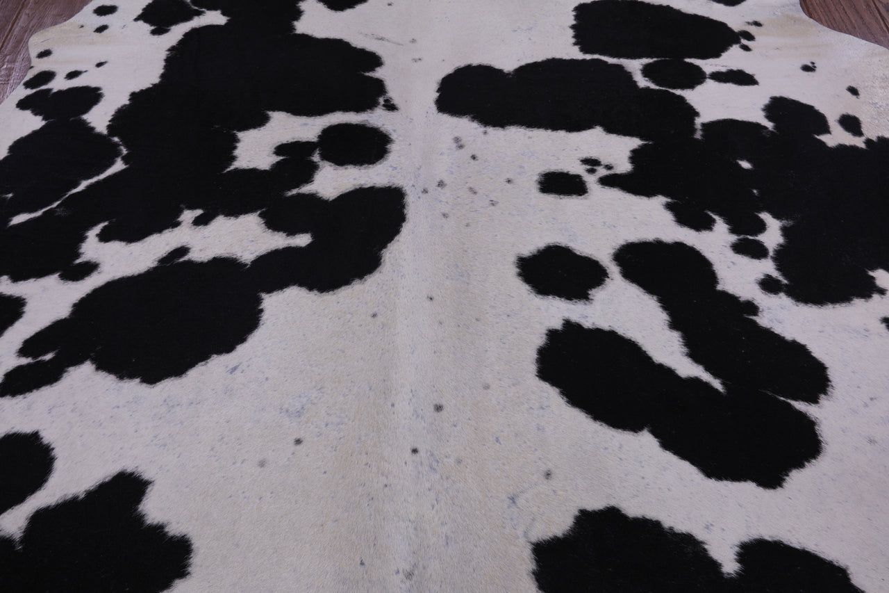 SUPER SALE Black & White Natural Cowhide Rug - X-Large 6' 10"H x 5' 9"W