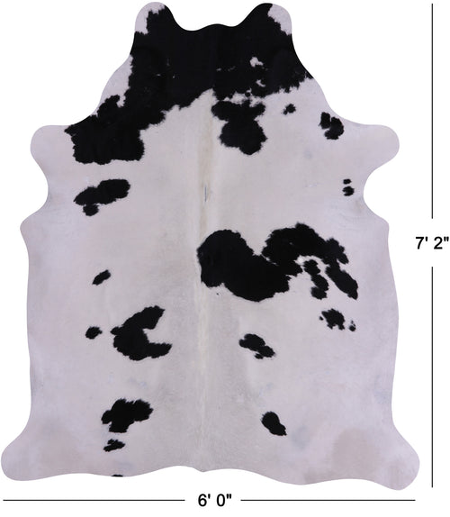 SUPER SALE Black & White Natural Cowhide Rug - X-Large 7' 2