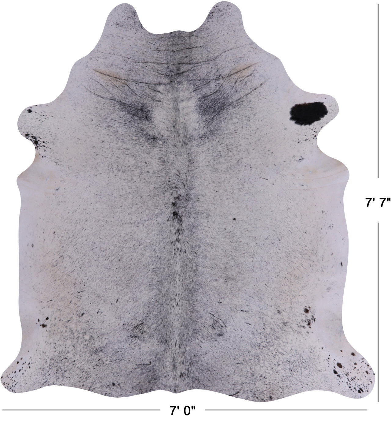 SUPER SALE Black Salt & Pepper Natural Cowhide Rug - XX-Large 7' 7"H x 7' 0"W