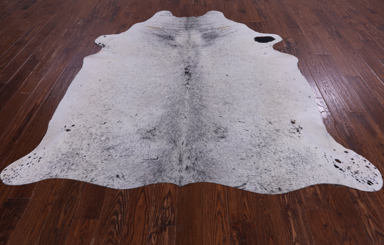 SUPER SALE Black Salt & Pepper Natural Cowhide Rug - XX-Large 7' 7"H x 7' 0"W
