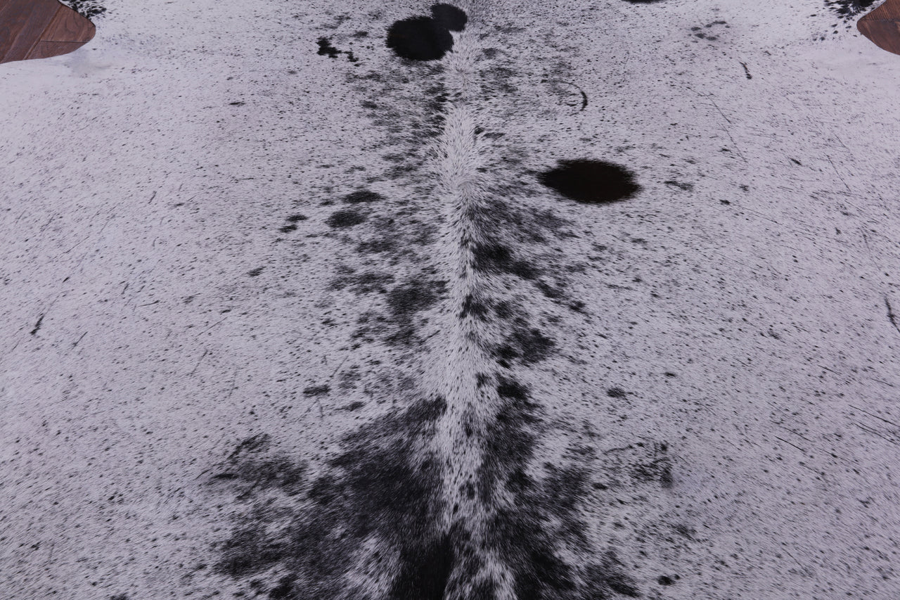 SUPER SALE Black Salt & Pepper Natural Cowhide Rug - X-Large 7' 3"H x 6' 1"W