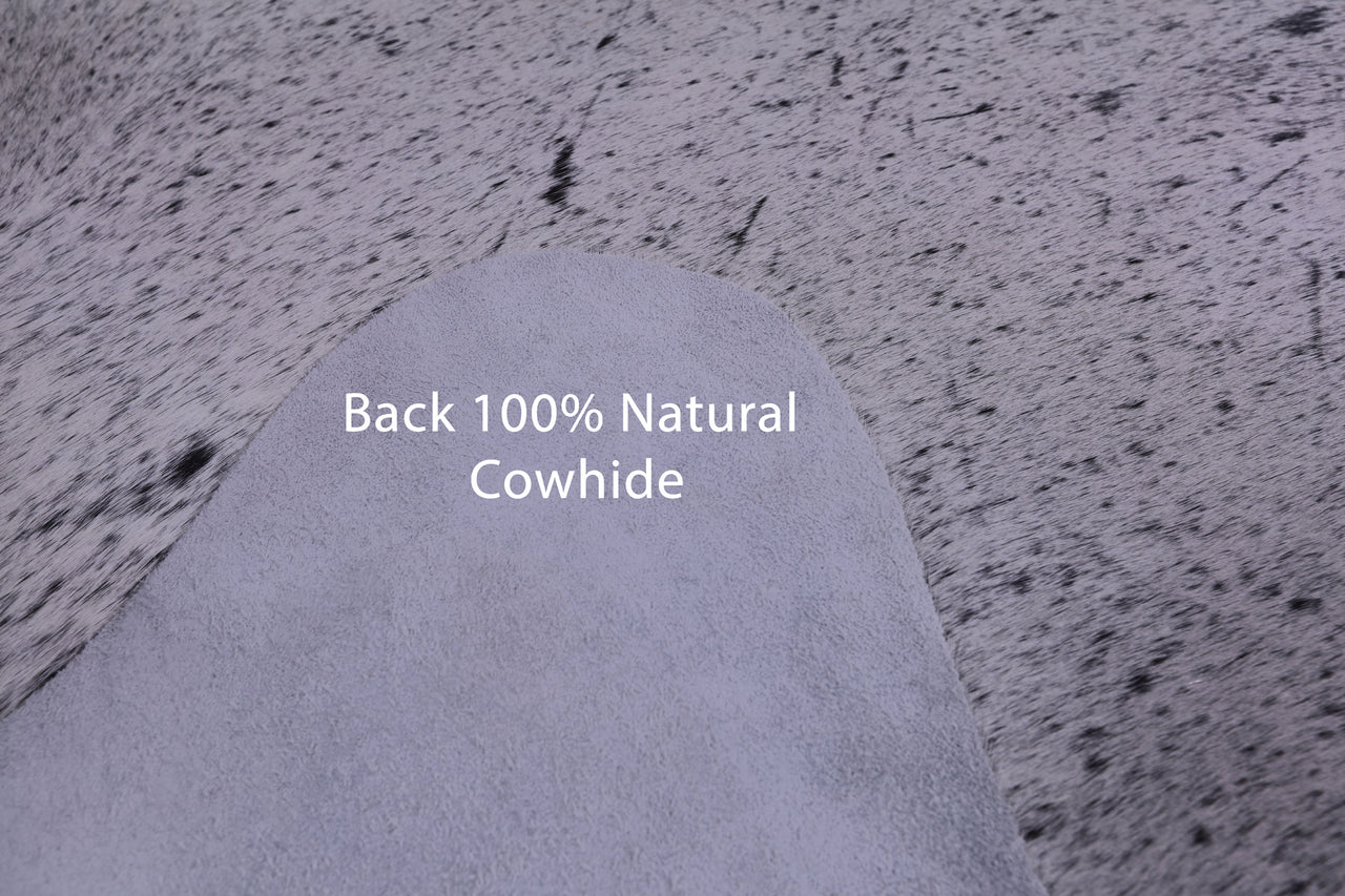 SUPER SALE Black Salt & Pepper Natural Cowhide Rug - X-Large 7' 3"H x 6' 1"W