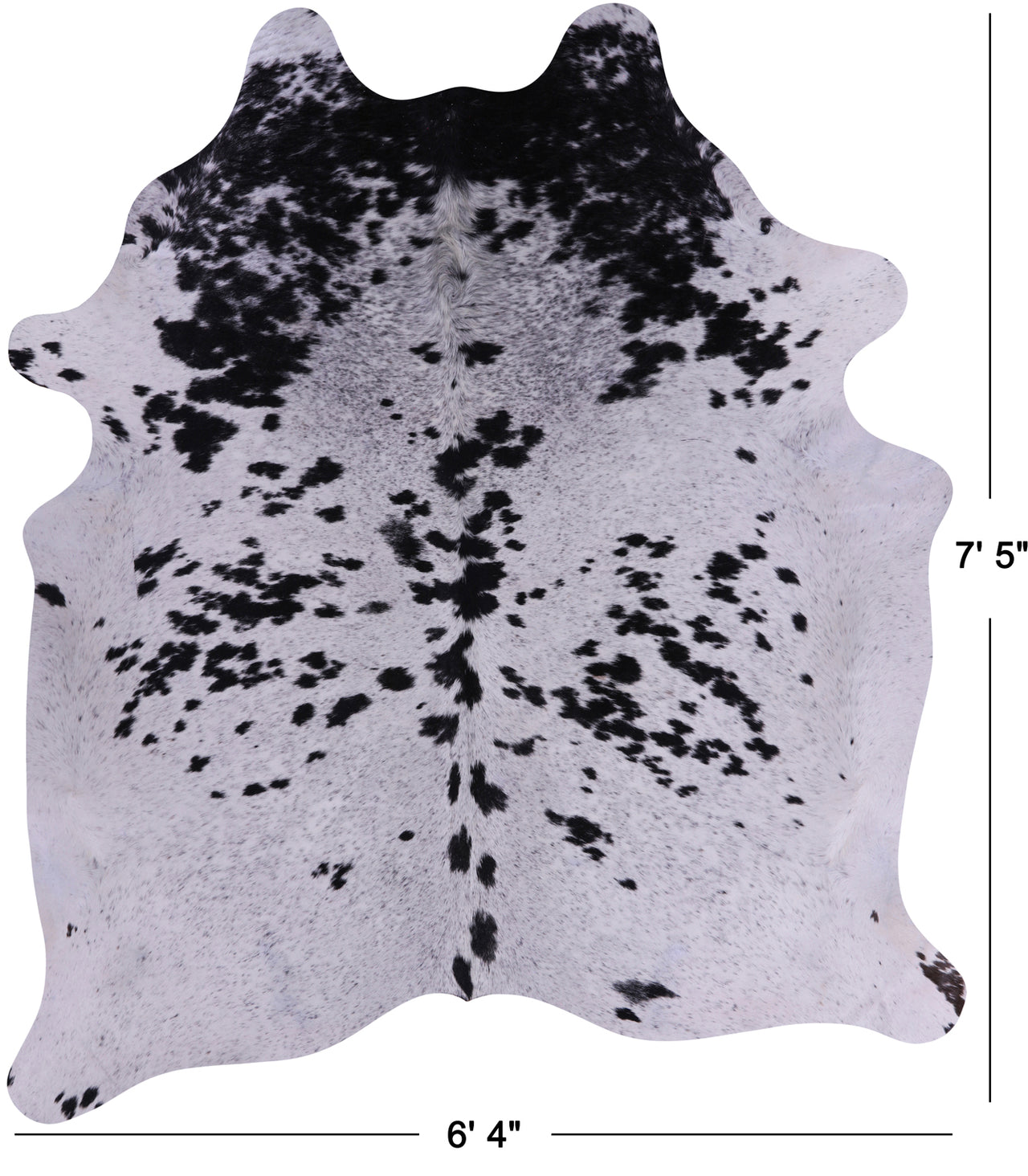SUPER SALE Black Salt & Pepper Natural Cowhide Rug - XX-Large 7' 5"H x 6' 4"W