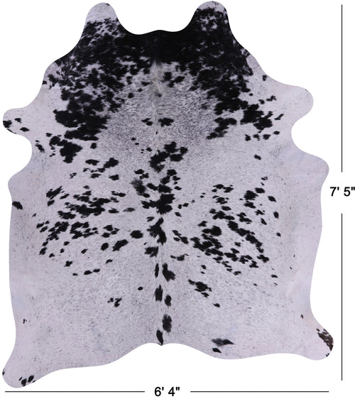 SUPER SALE Black Salt & Pepper Natural Cowhide Rug - XX-Large 7' 5