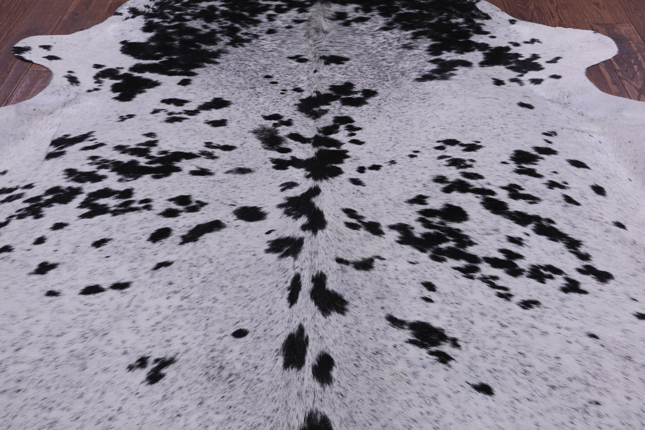 SUPER SALE Black Salt & Pepper Natural Cowhide Rug - XX-Large 7' 5"H x 6' 4"W