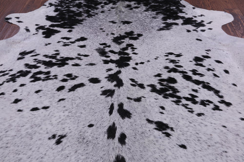 SUPER SALE Black Salt & Pepper Natural Cowhide Rug - XX-Large 7' 5
