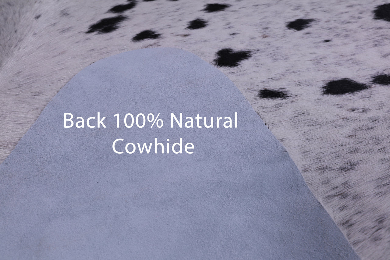 SUPER SALE Black Salt & Pepper Natural Cowhide Rug - XX-Large 7' 5"H x 6' 4"W