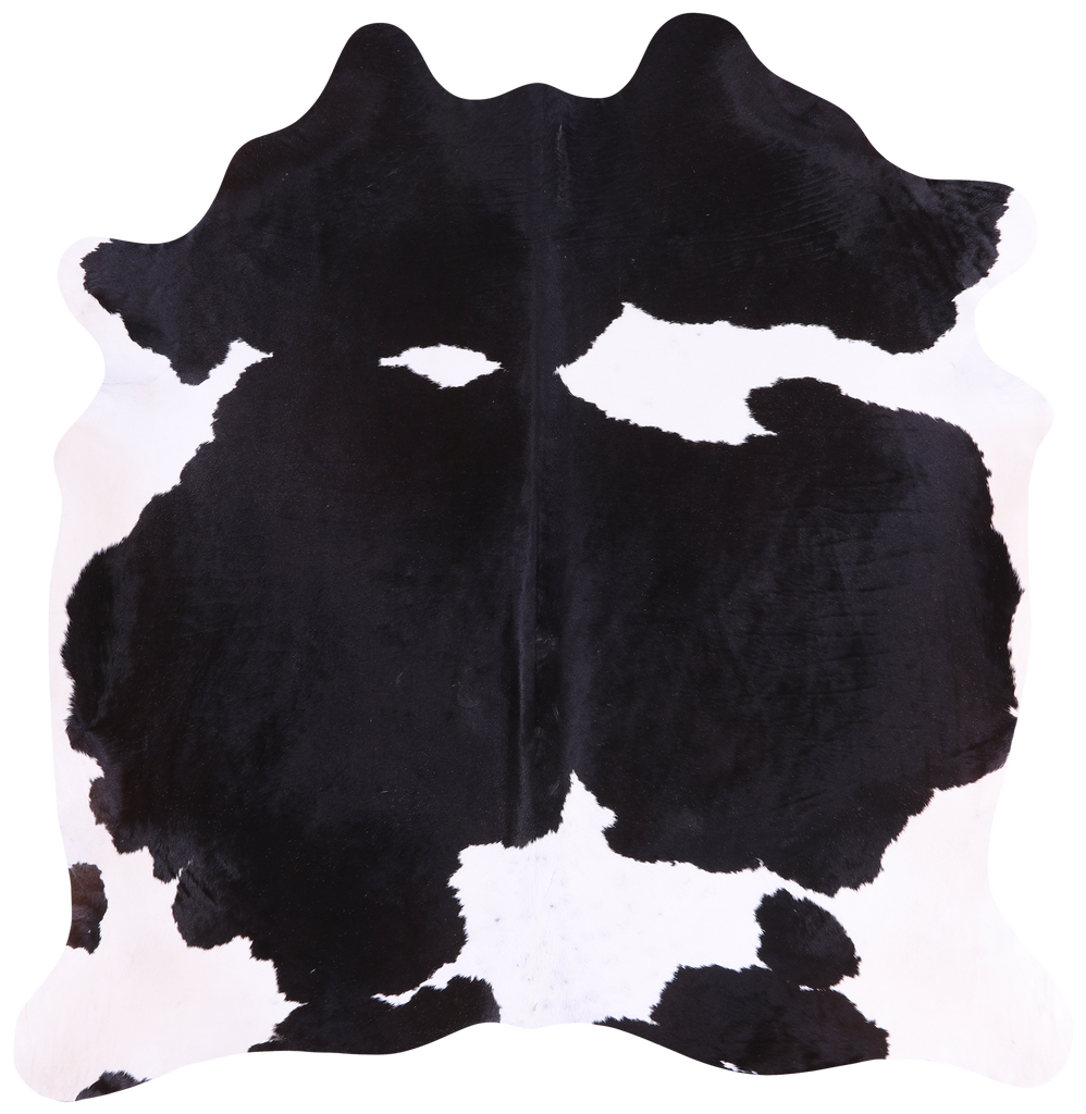 SUPER SALE Black & White Natural Cowhide Rug - X-Large 6' 9"H x 6' 6"W