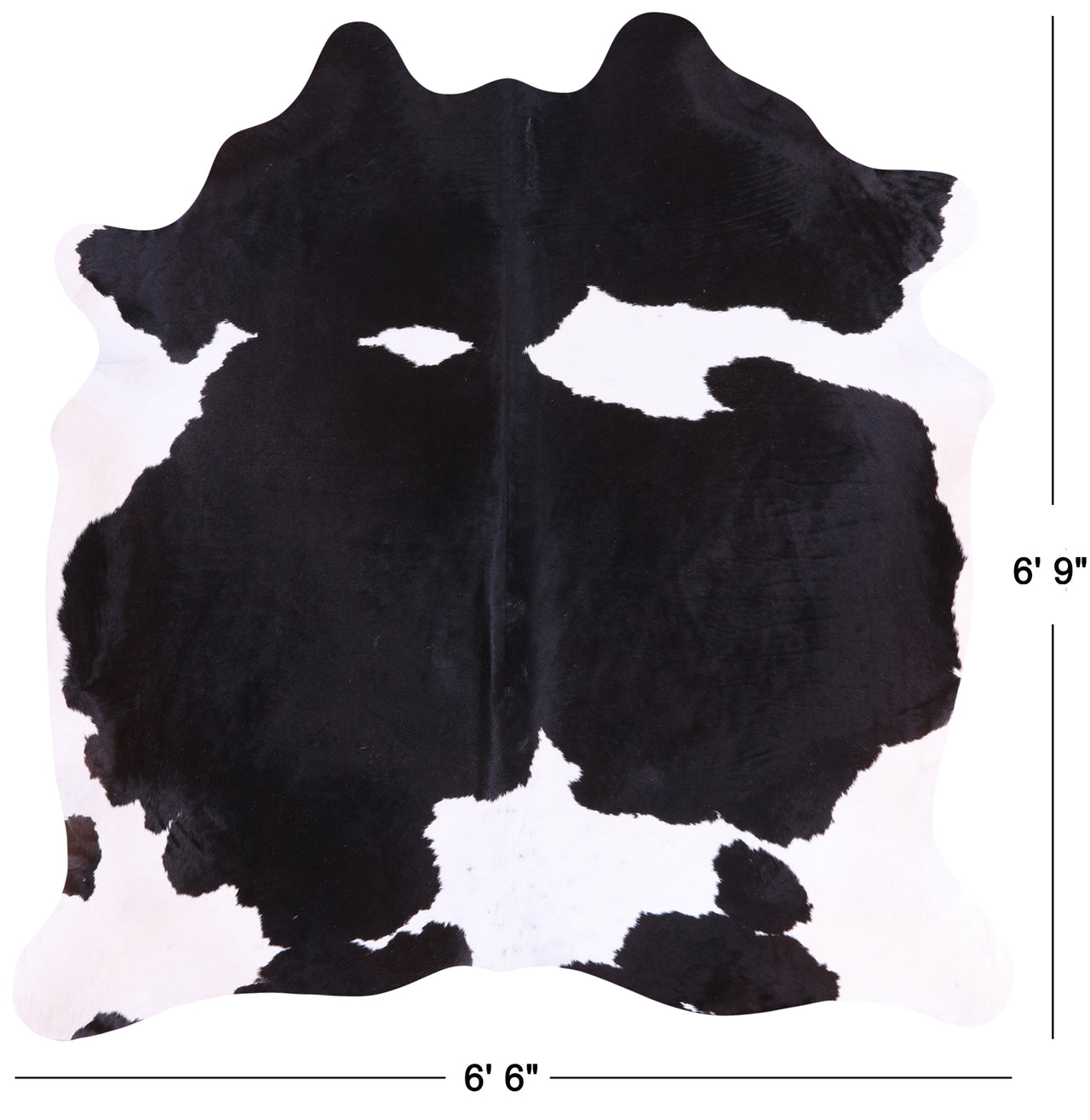 SUPER SALE Black & White Natural Cowhide Rug - X-Large 6' 9"H x 6' 6"W