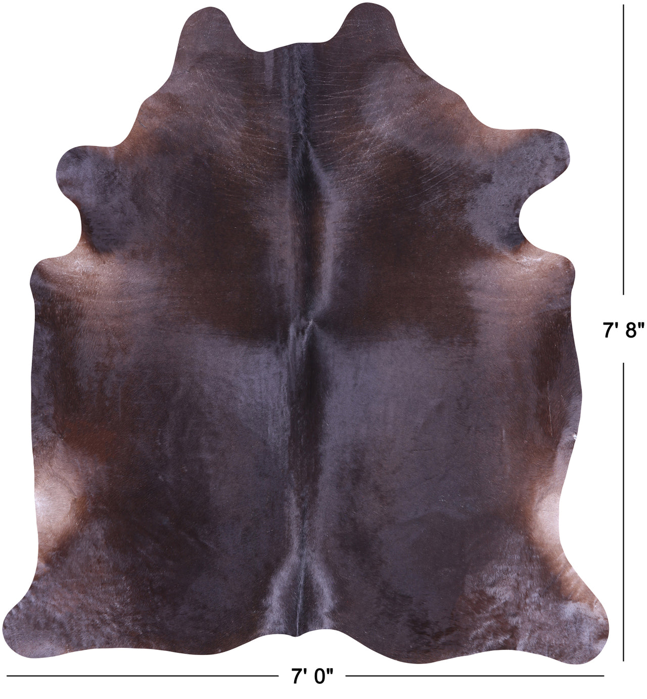 SUPER SALE Dark Brown Natural Cowhide Rug - XX-Large 7' 8"H x 7' 0"W