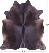 Thumbnail for SUPER SALE Dark Brown Natural Cowhide Rug - XX-Large 7' 8