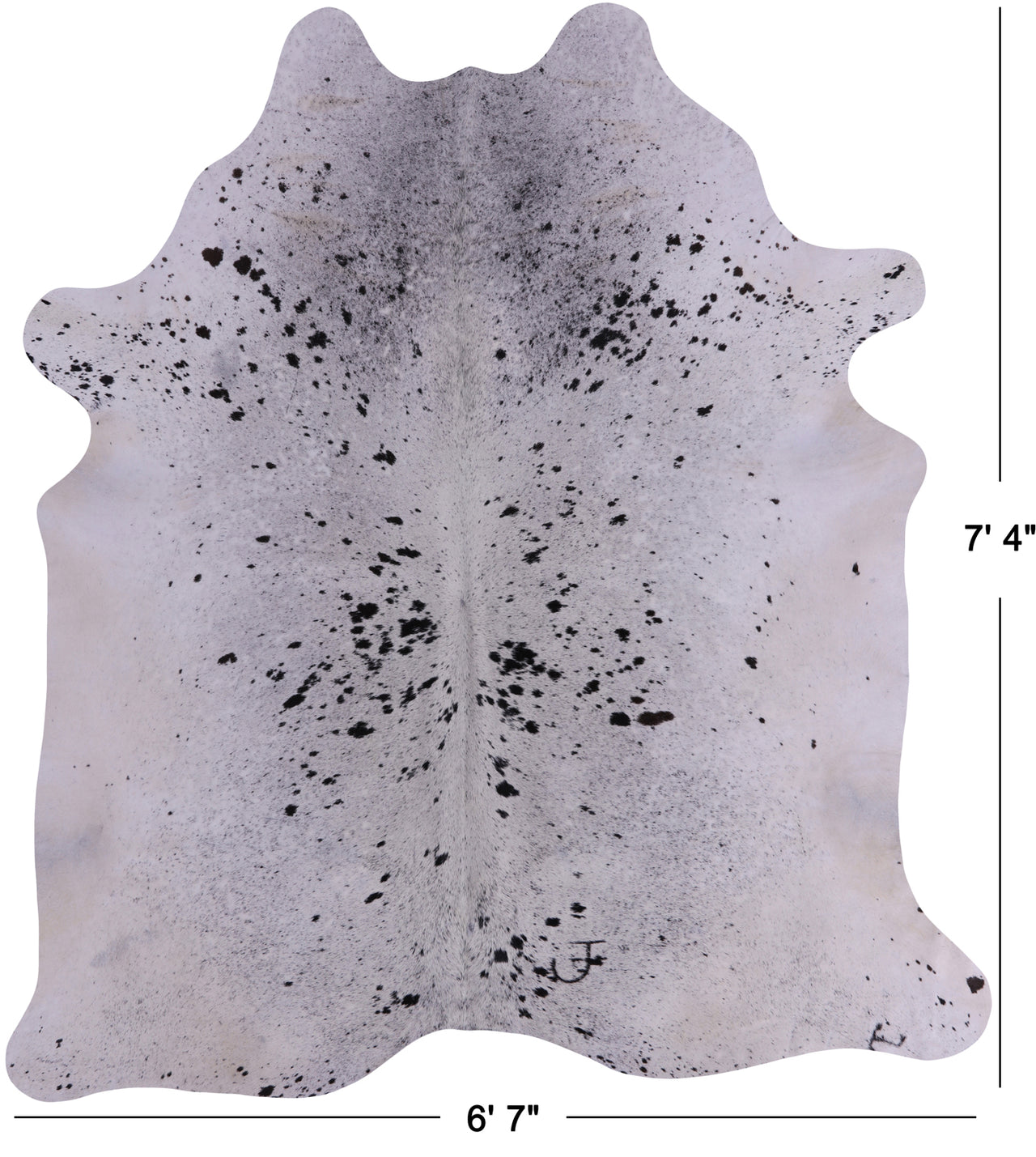 SUPER SALE Black Salt & Pepper Natural Cowhide Rug - XX-Large 7' 4"H x 6' 7"W