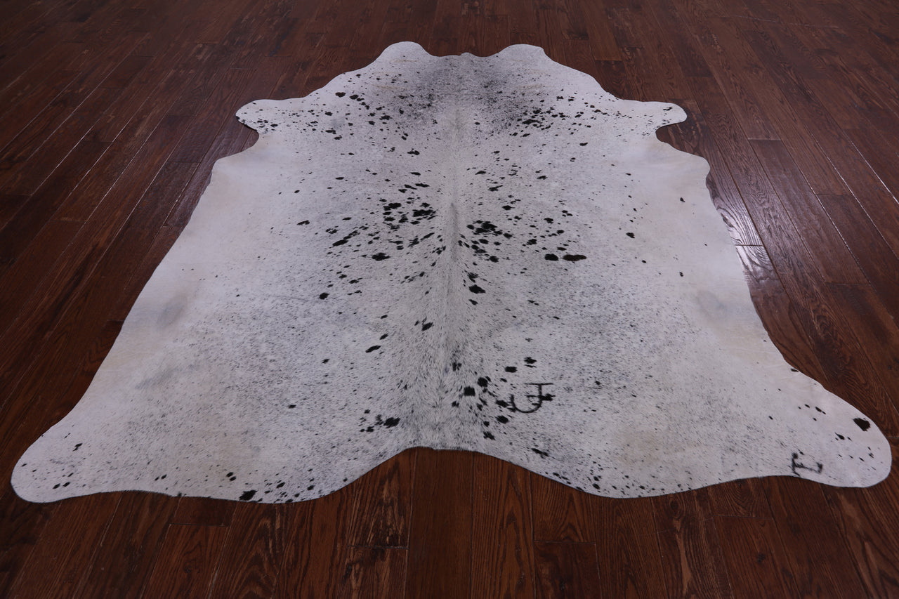 SUPER SALE Black Salt & Pepper Natural Cowhide Rug - XX-Large 7' 4"H x 6' 7"W