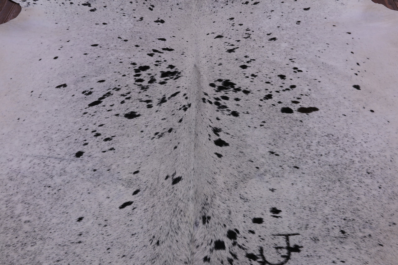 SUPER SALE Black Salt & Pepper Natural Cowhide Rug - XX-Large 7' 4"H x 6' 7"W