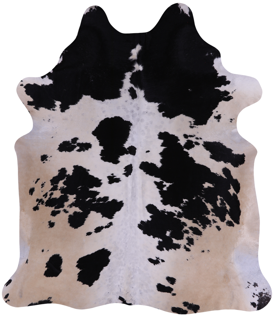SUPER SALE Black & White Natural Cowhide Rug - X-Large 7' 0"H x 6' 1"W