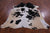 SUPER SALE Black & White Natural Cowhide Rug - X-Large 7' 0"H x 6' 1"W