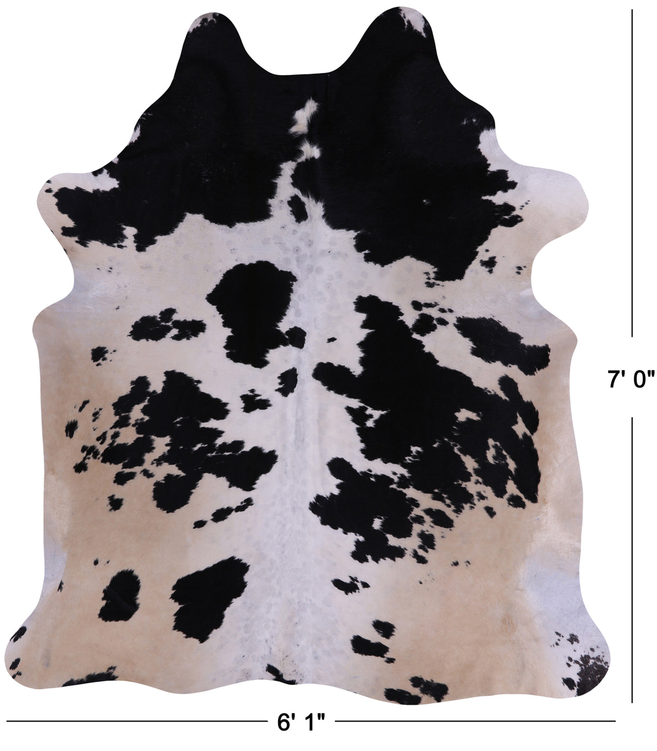 SUPER SALE Black & White Natural Cowhide Rug - X-Large 7' 0"H x 6' 1"W