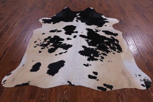 SUPER SALE Black & White Natural Cowhide Rug - X-Large 7' 0