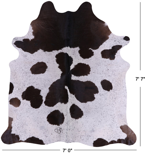 SUPER SALE Brown Salt & Pepper Natural Cowhide Rug - XX-Large 7' 7