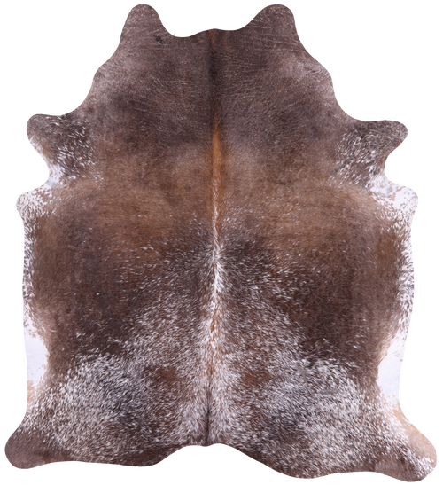 SUPER SALE Brown Salt & Pepper Natural Cowhide Rug - X-Large 7' 3