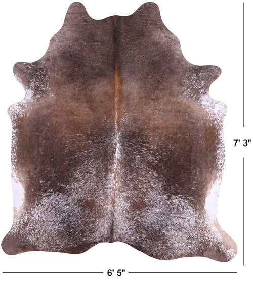 SUPER SALE Brown Salt & Pepper Natural Cowhide Rug - X-Large 7' 3