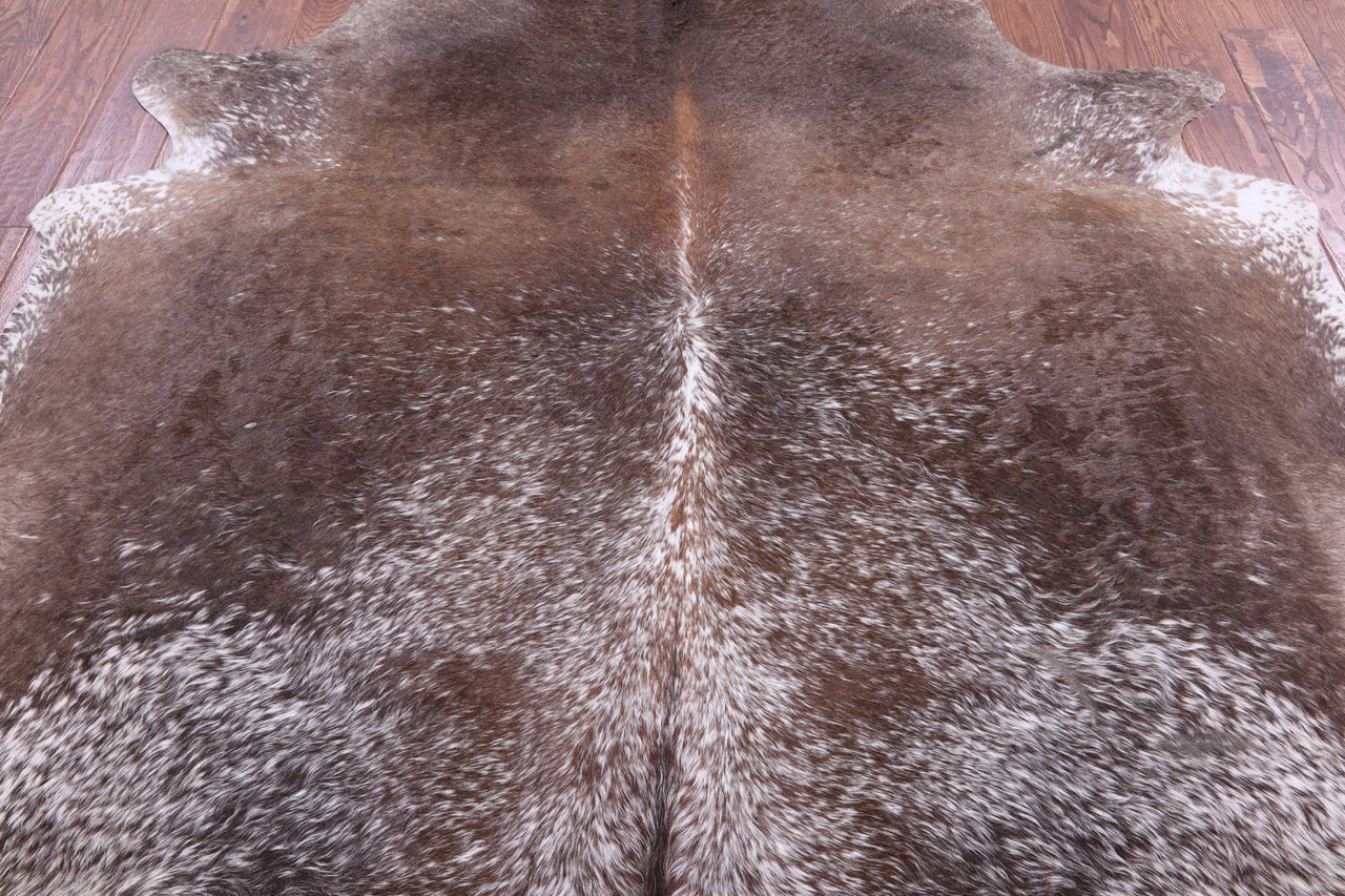 SUPER SALE Brown Salt & Pepper Natural Cowhide Rug - X-Large 7' 3"H x 6' 5"W