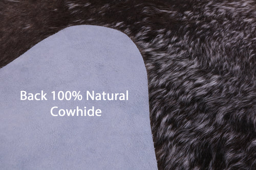 SUPER SALE Brown Salt & Pepper Natural Cowhide Rug - X-Large 7' 3