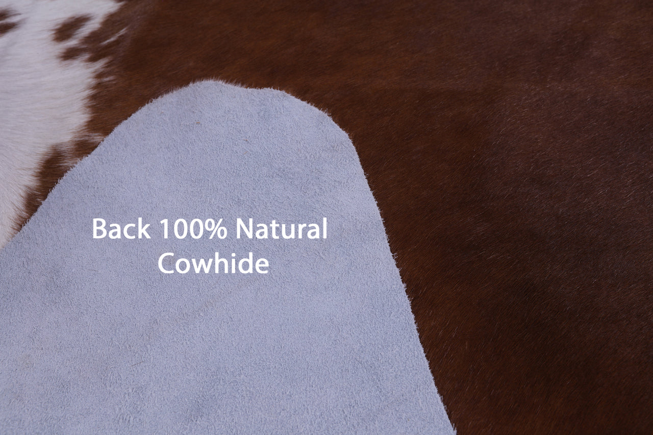 SUPER SALE Brown & White Natural Cowhide Rug - XX-Large 7' 6"H x 7' 2"W